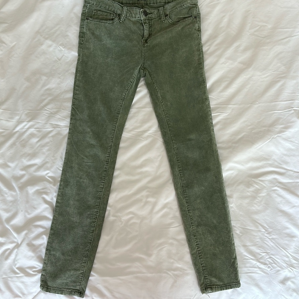 Urban Outfitters BDG Green corduroy Midrise Skinny Pants Size 28w 30L